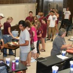 Lining up for the goodies