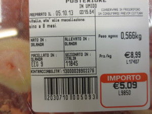 Meat label