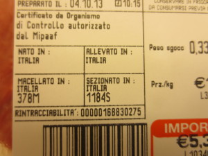 Meat label