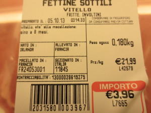 Meat label