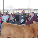 Brant Poe demonstrating live animal evaluation in Beef 101