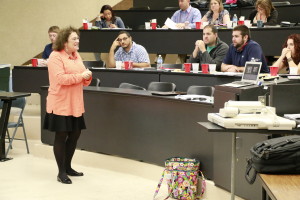 Rhonda Miller leading sensory evaluation