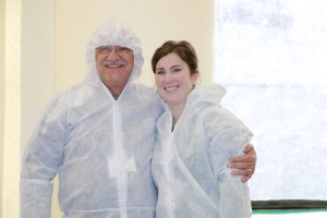 Jeff Savell and Clay Eastwood suited up for plant tour