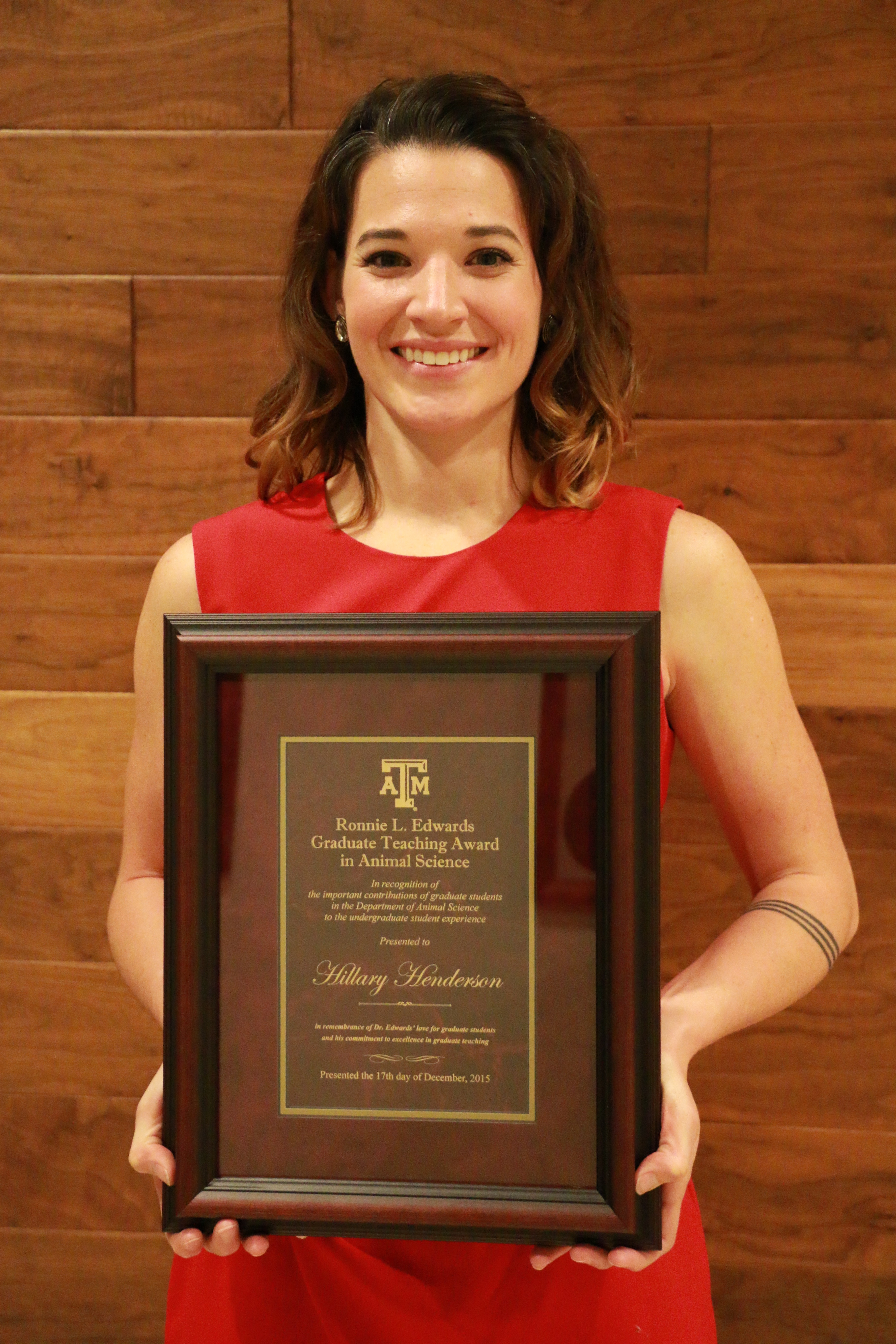 Hillary Henderson receives Edwards Teaching Award