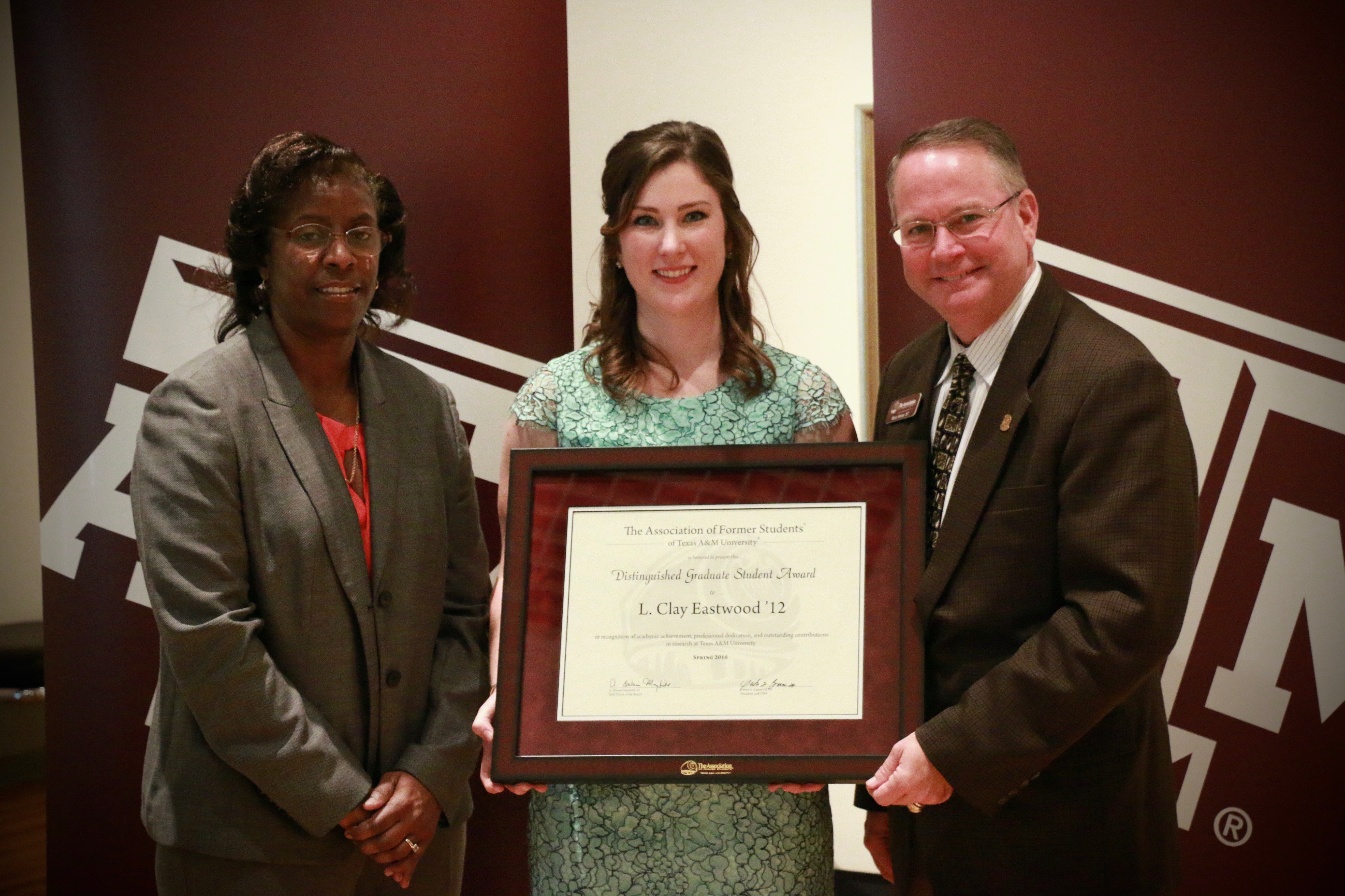 Clay Eastwood receives Association of Former Students Distinguished Graduate Student Award for Excellence in Teaching