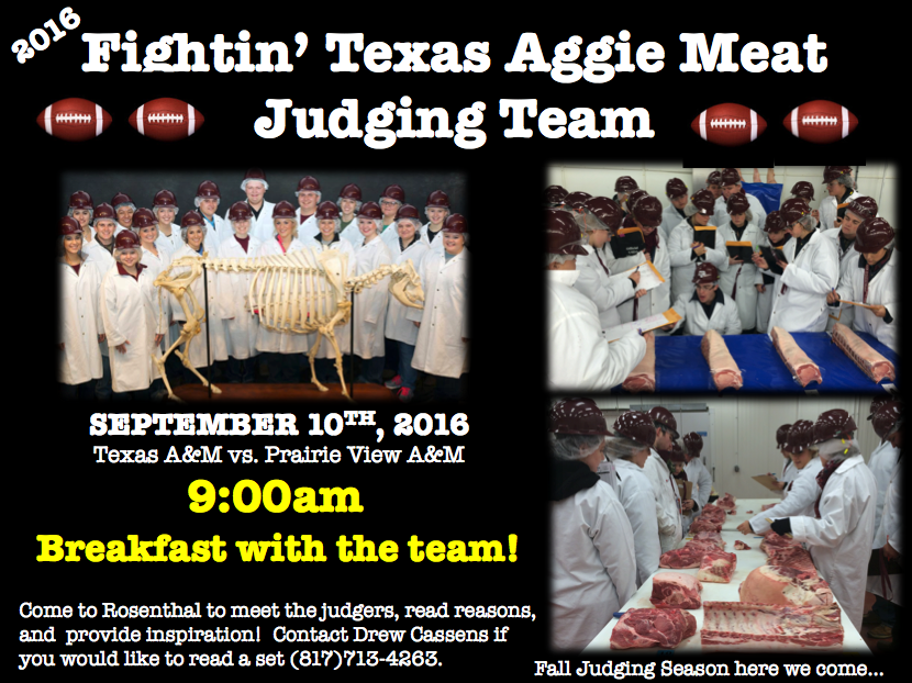 Breakfast with the Fightin’ Texas Aggie Meat Judging Team