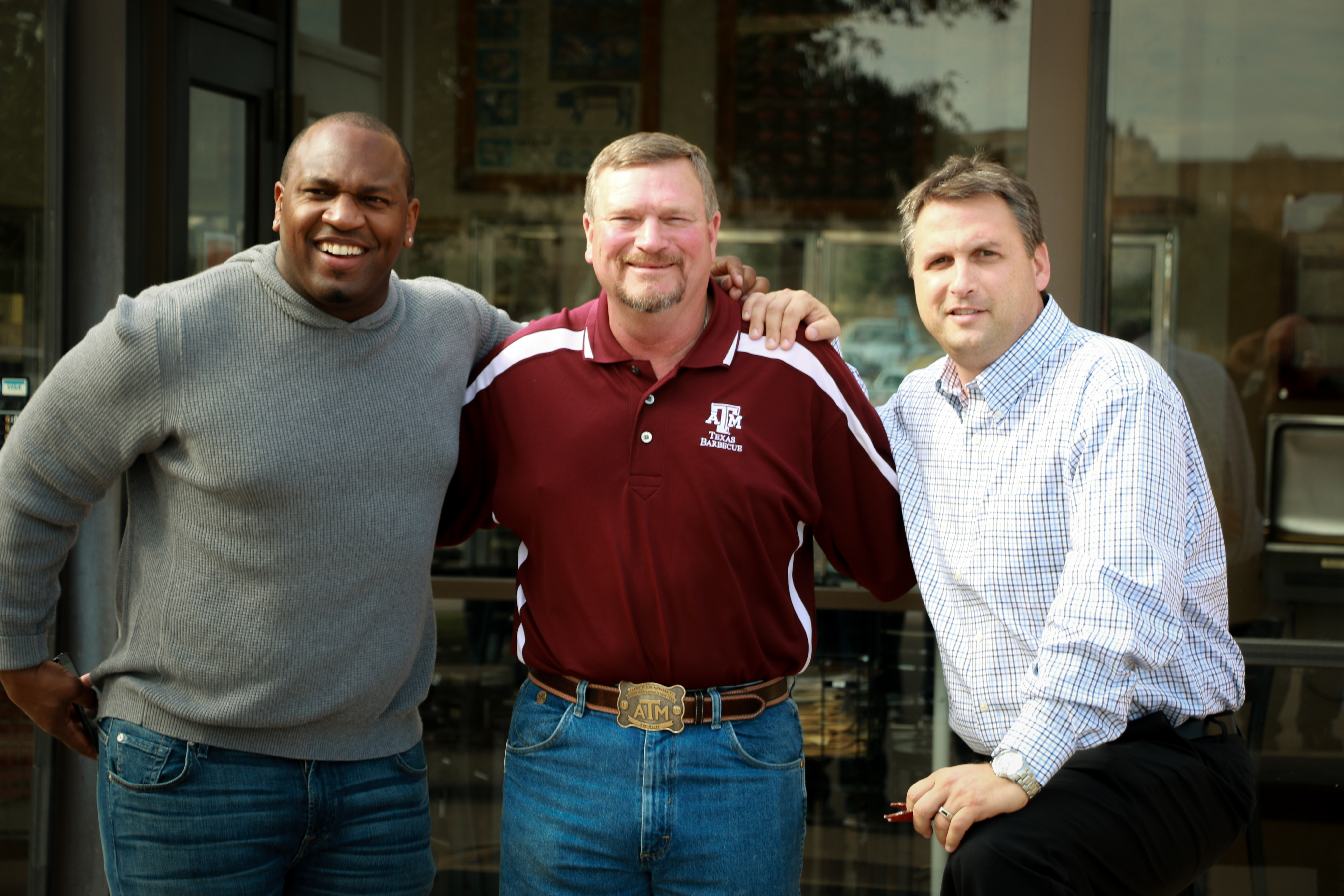ESPN announcers visit Rosenthal Meat Center